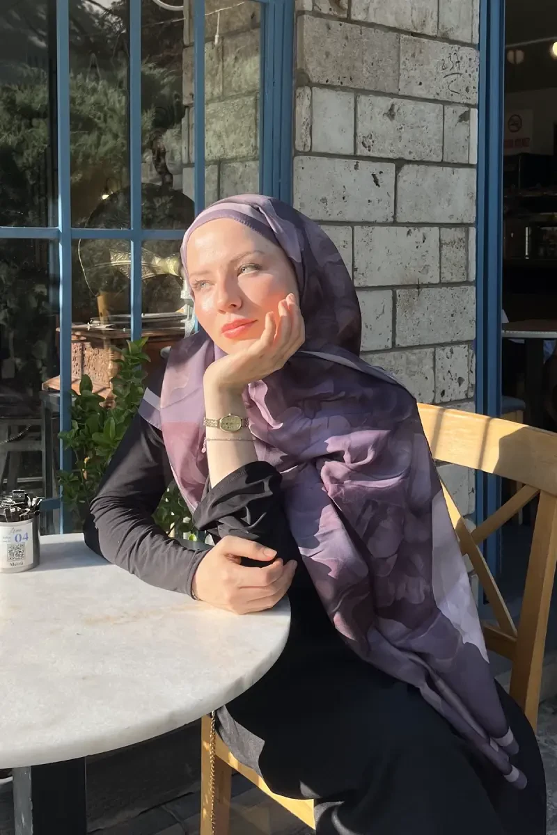 Lotus Desen Soft Şal - Lavanta - Camellia Scarfs