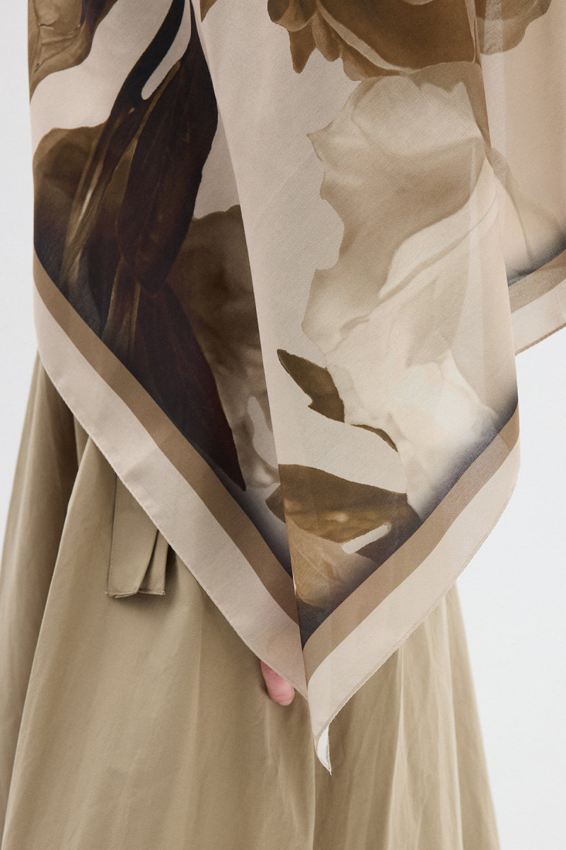 Lotus Desen Soft Şal - Bej - 3