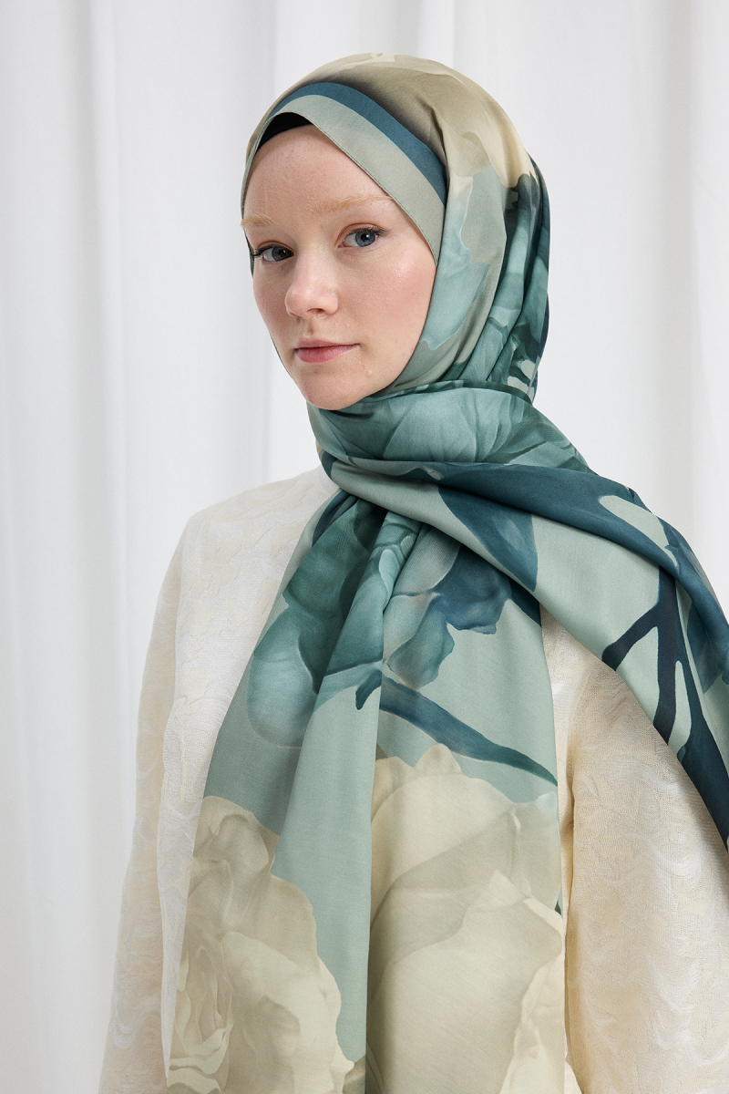 Lotus Desen Soft Şal - Mint - 3