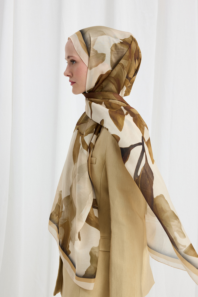 Lotus Desen Soft Şal - Tereyağ Sarısı - 2