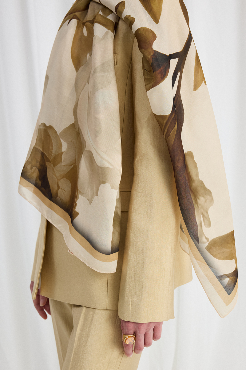 Lotus Desen Soft Şal - Tereyağ Sarısı - 4