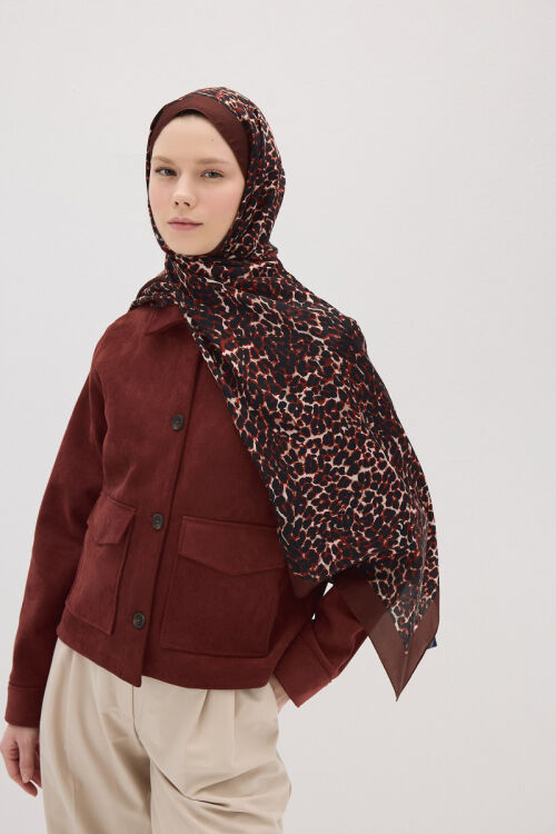 Lumier Leopar Desen - Bordo 