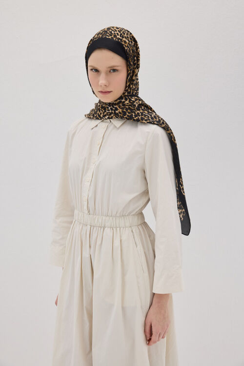 Lumier Leopar Desen - Gold - Camellia Scarfs (1)