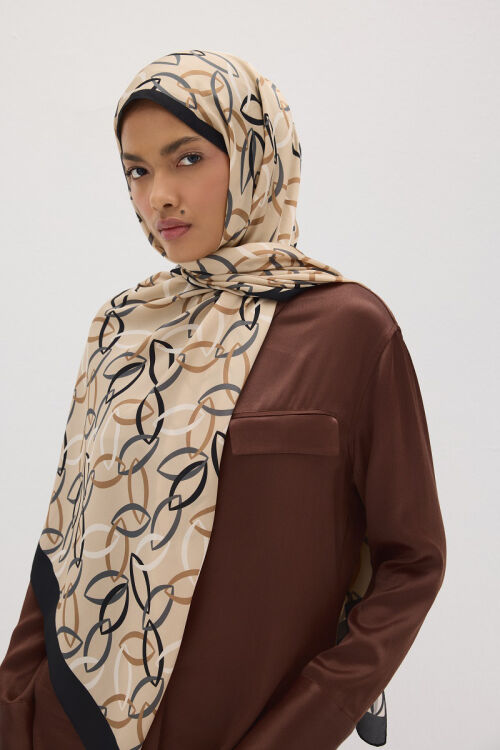 Lumier Nuance Desen - Bej - Camellia Scarfs