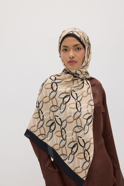 Lumier Nuance Desen - Bej - Camellia Scarfs (1)