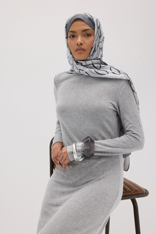 Lumier Nuance Desen - Gri - Camellia Scarfs