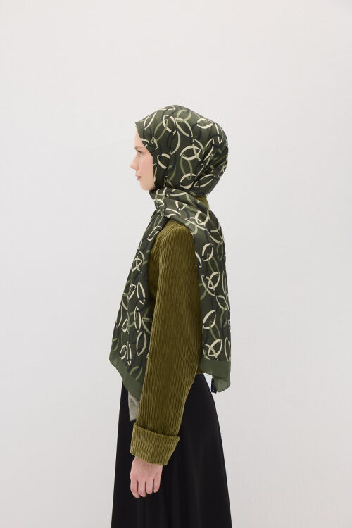 Lumier Nuance Desen - Haki - Camellia Scarfs (1)