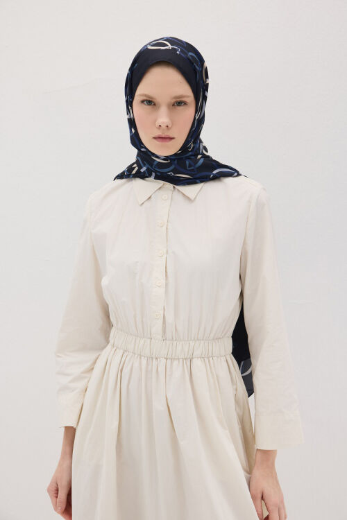 Lumier Nuance Desen - Lacivert - Camellia Scarfs