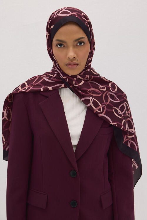 Lumier Nuance Desen - Mürdüm - Camellia Scarfs