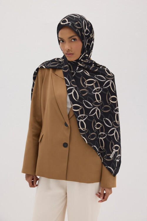 Lumier Nuance Desen - Siyah - Camellia Scarfs