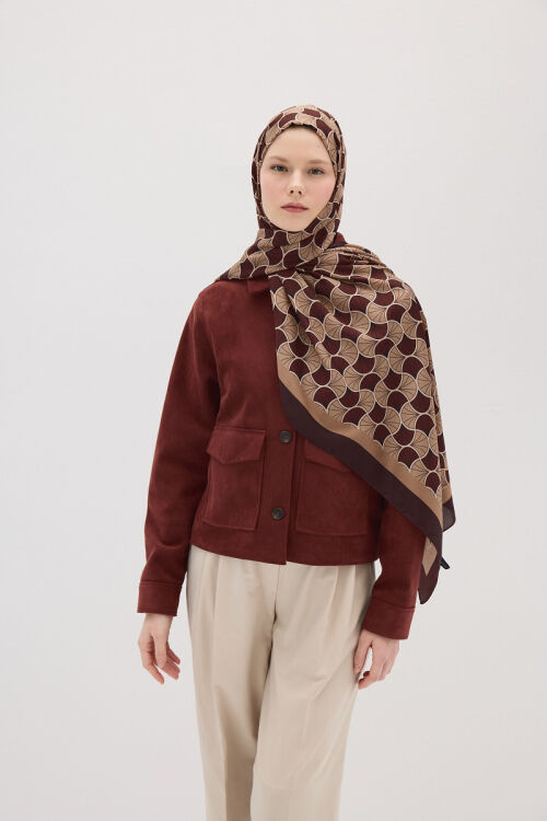 Lumier Vellum Desen - Bordo - Camellia Scarfs