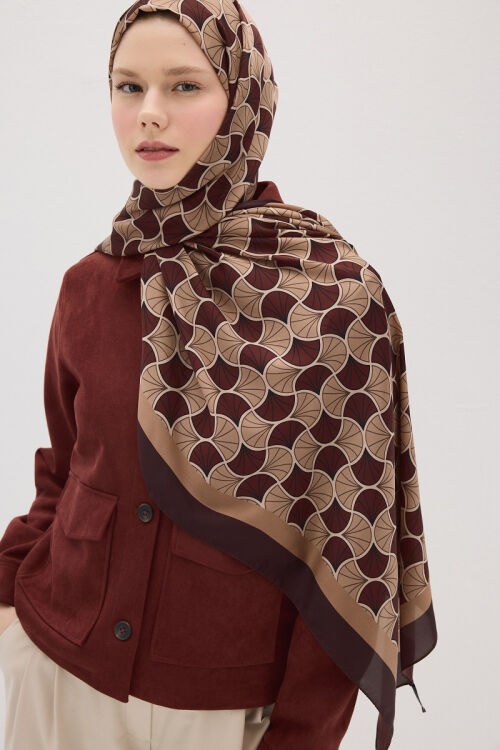 Lumier Vellum Desen - Bordo - Camellia Scarfs (1)