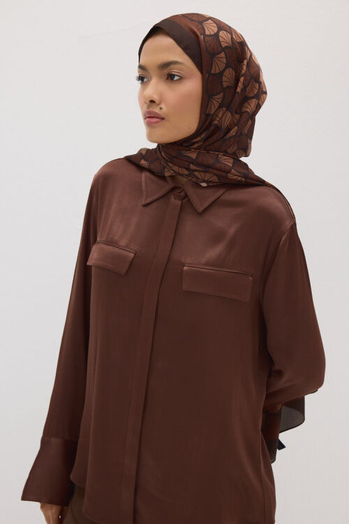 Lumier Vellum Desen - Kahve - Camellia Scarfs