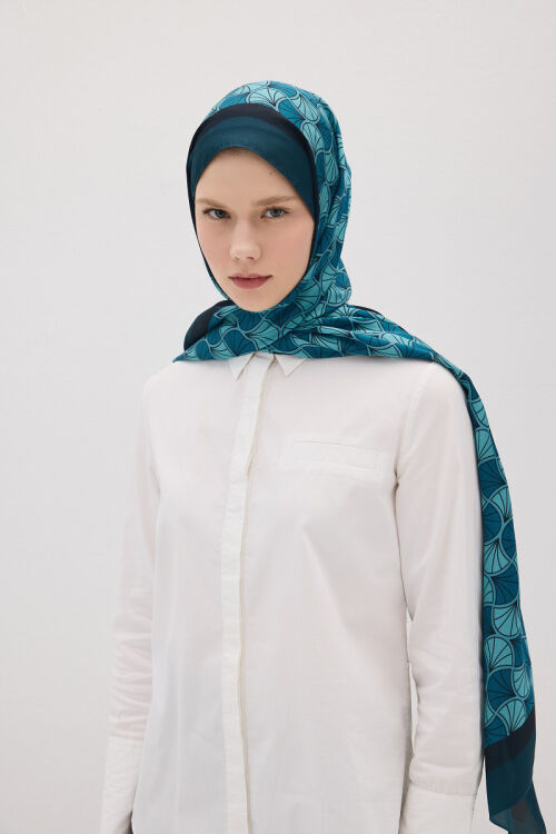 Lumier Vellum Desen - Mavi - Camellia Scarfs