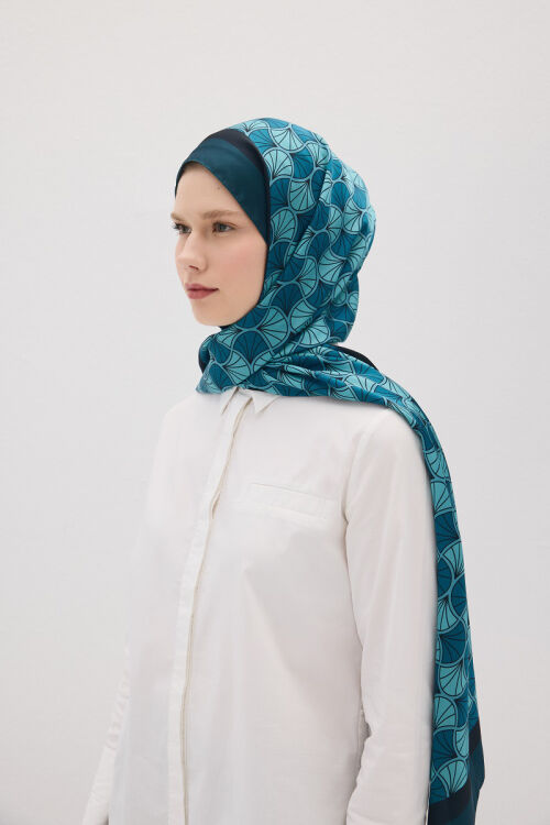 Lumier Vellum Desen - Mavi - Camellia Scarfs (1)