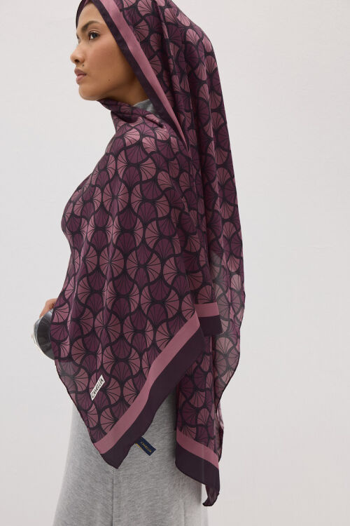 Lumier Vellum Desen - Mürdüm - Camellia Scarfs (1)