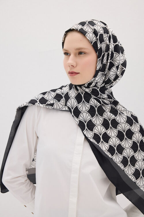 Lumier Vellum Desen - Siyah - Camellia Scarfs (1)