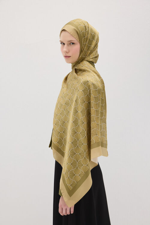 Lumier Vellum Desen - Yağ Yeşili - Camellia Scarfs