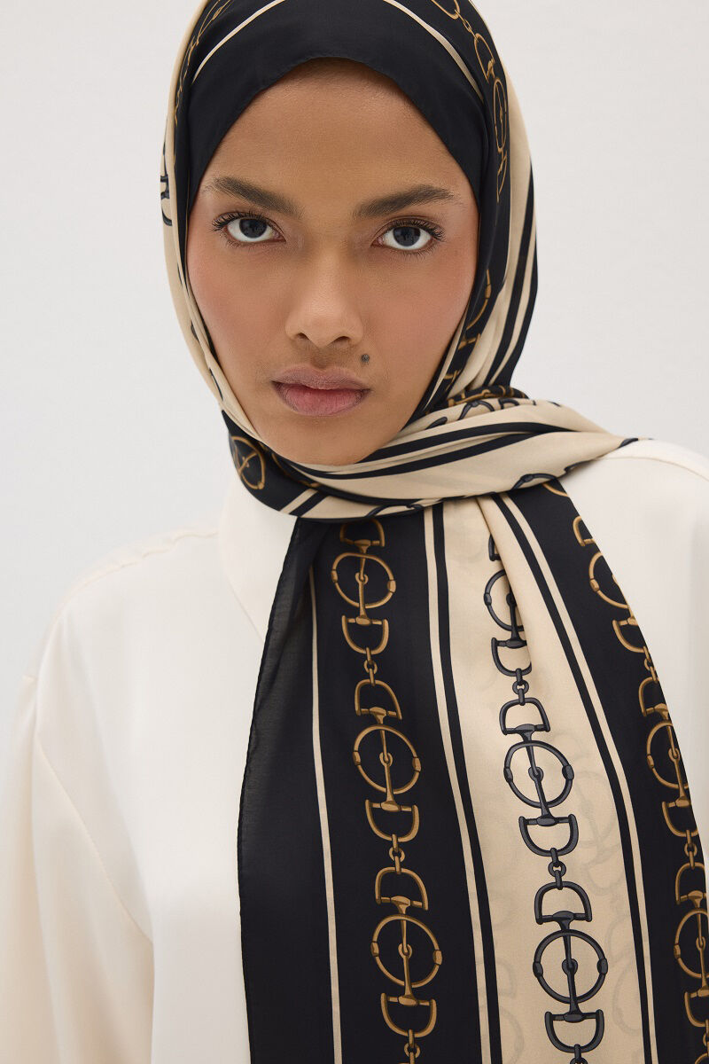 Lumier Zincir Desen - Bej/Siyah - 4