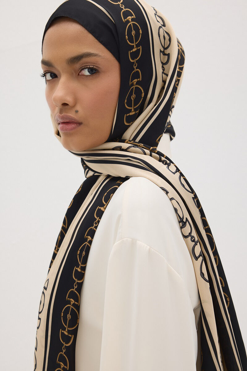 Lumier Zincir Desen - Bej/Siyah - 3