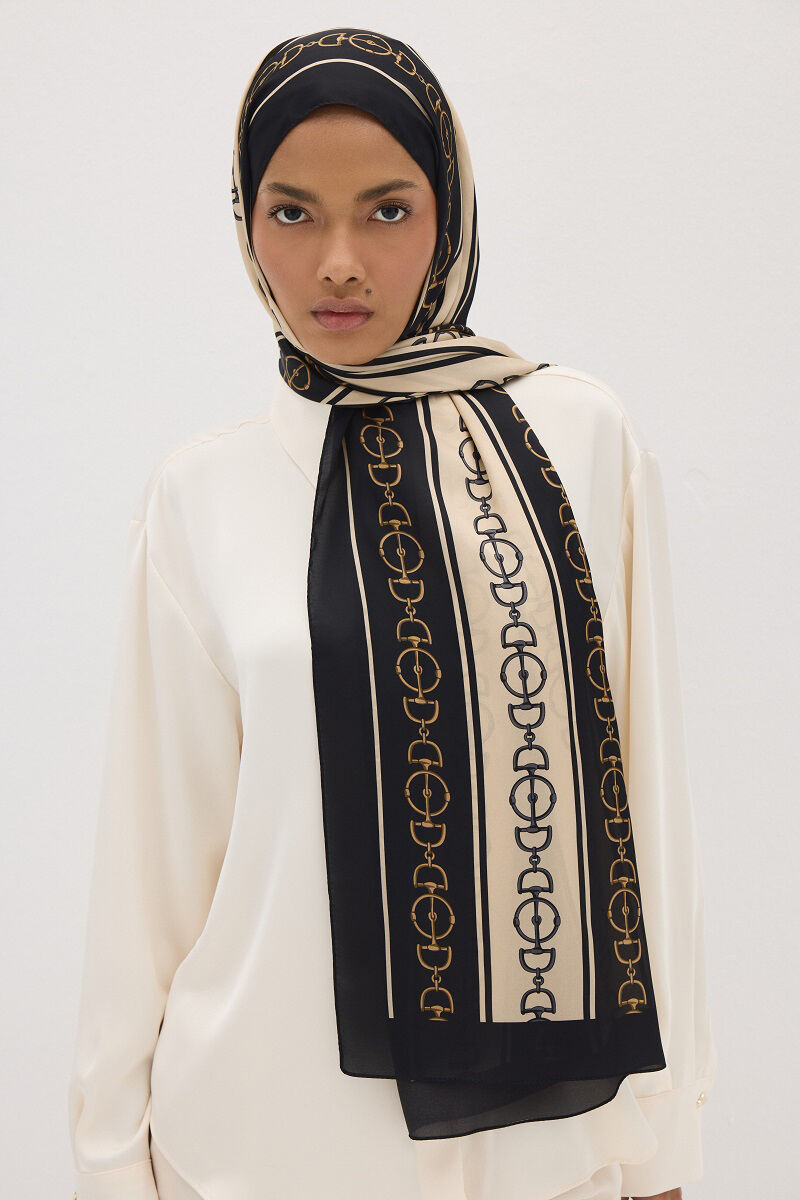 Lumier Zincir Desen - Bej/Siyah - 2