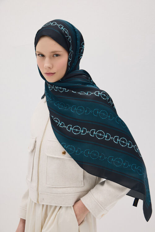 Lumier Zincir Desen - Mavi - Camellia Scarfs