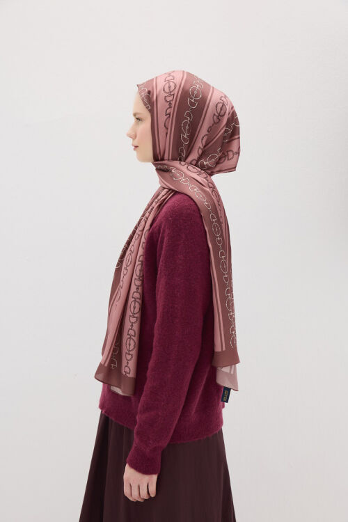 Lumier Zincir Desen - Rose - Camellia Scarfs (1)
