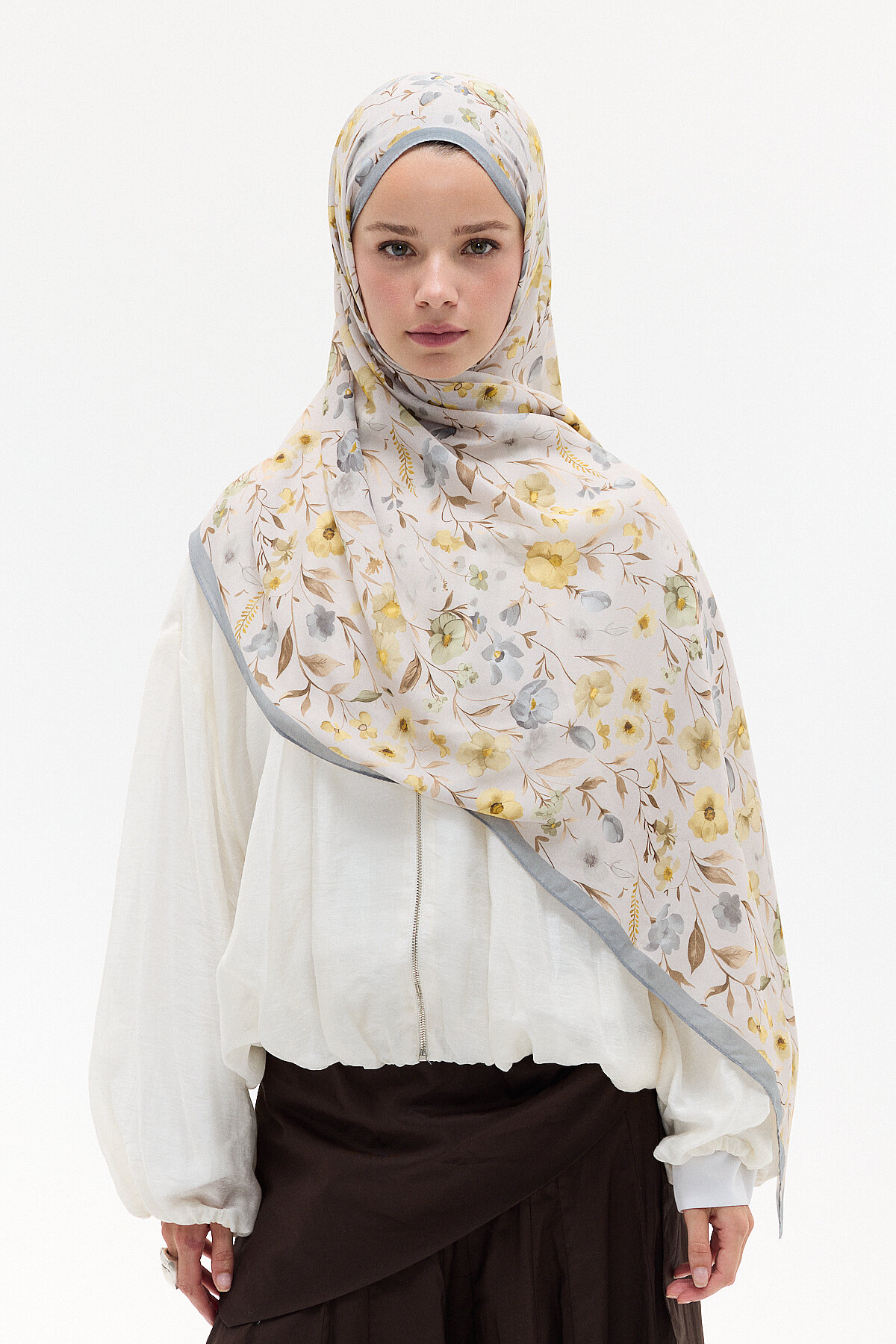 Lyra Rami Şal - Gri - Camellia Scarfs