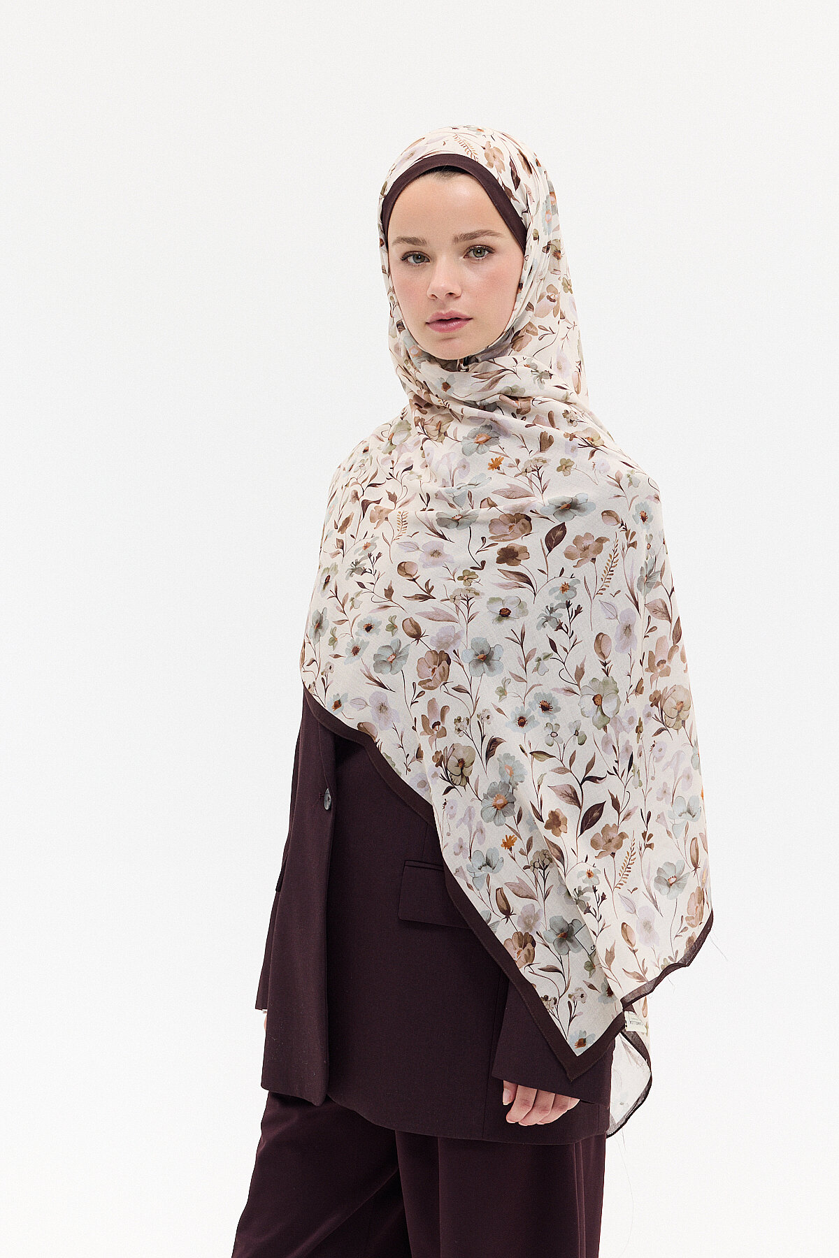 Lyra Rami Şal - Kahve - Camellia Scarfs