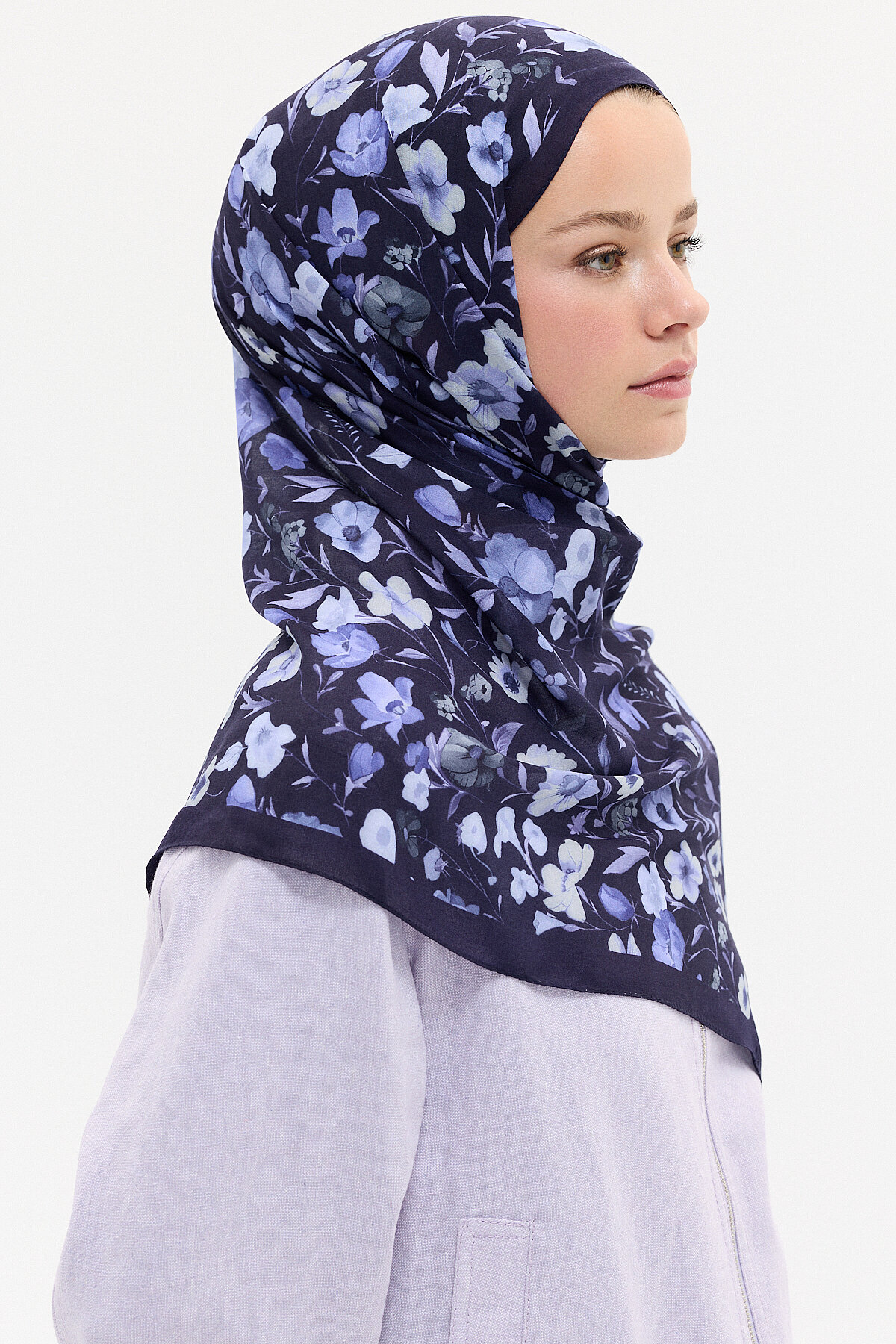 Lyra Rami Şal - Lacivert - Camellia Scarfs (1)