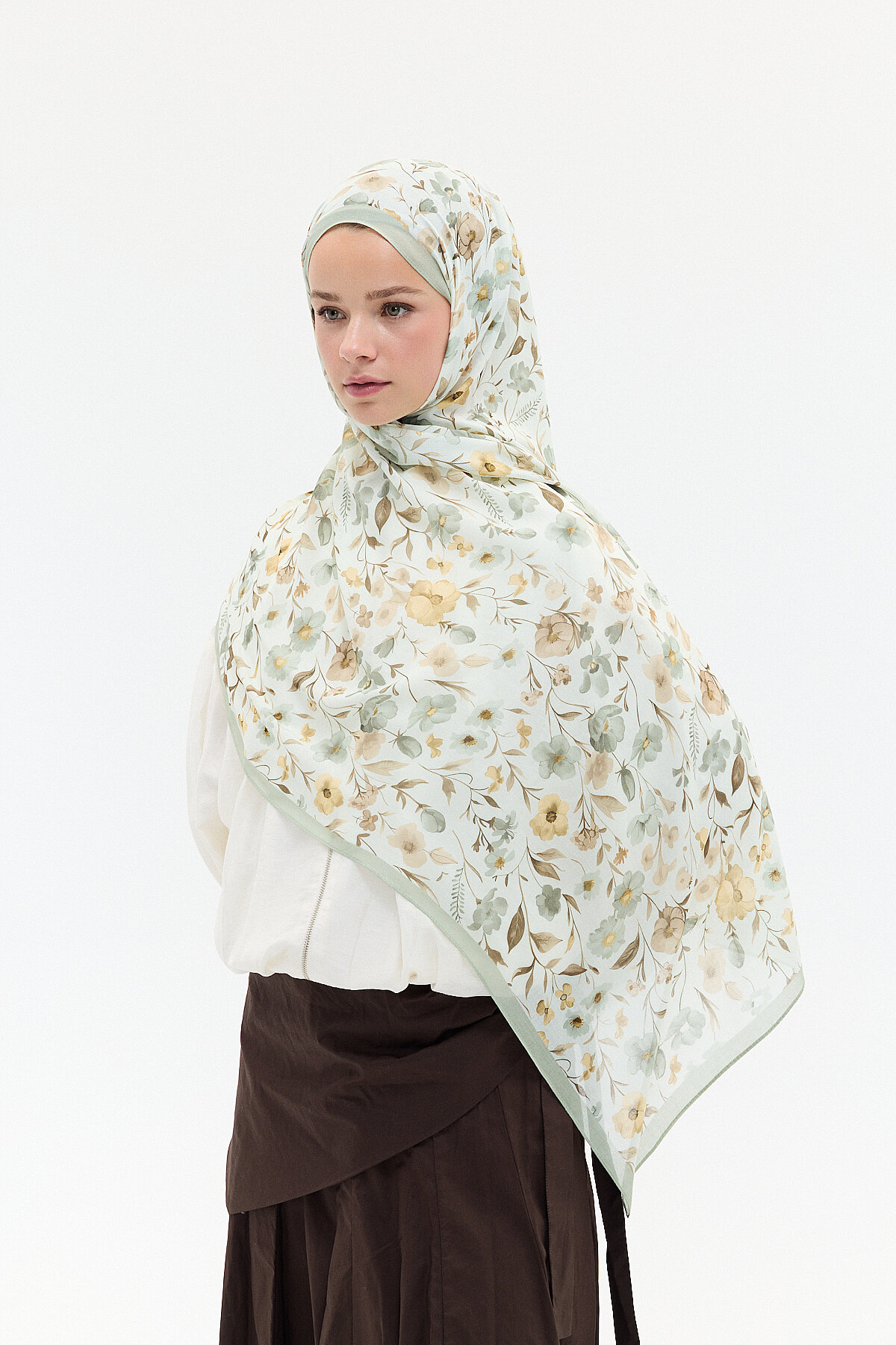Lyra Rami Şal - Mint - Camellia Scarfs (1)
