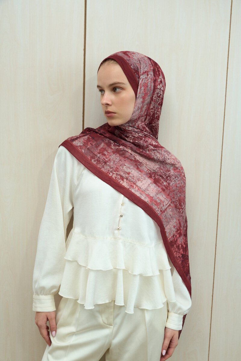 Mahzel Kraş Şal - Cherry - 2