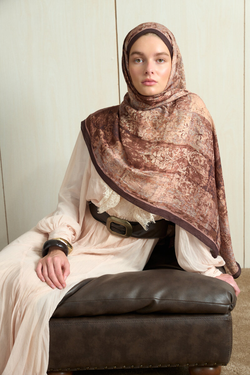 Mahzel Kraş Şal - Kahve - 1