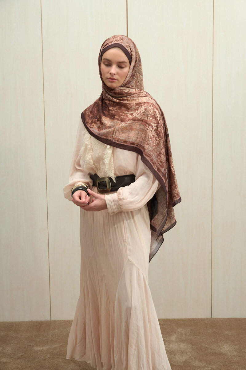 Mahzel Kraş Şal - Kahve - 3