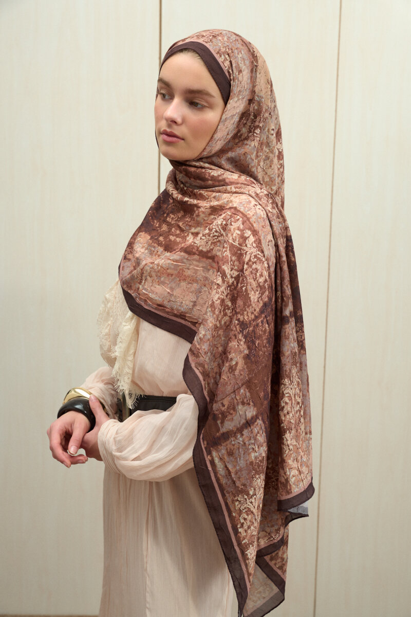 Mahzel Kraş Şal - Kahve - 4