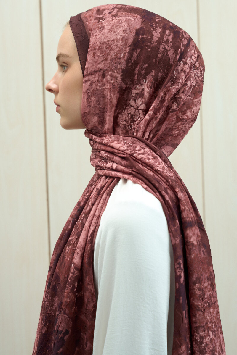 Mahzel Kraş Şal - Kahve Pudra - 4