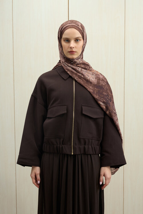 Mahzel Kraş Şal - Mocha - Camellia Scarfs