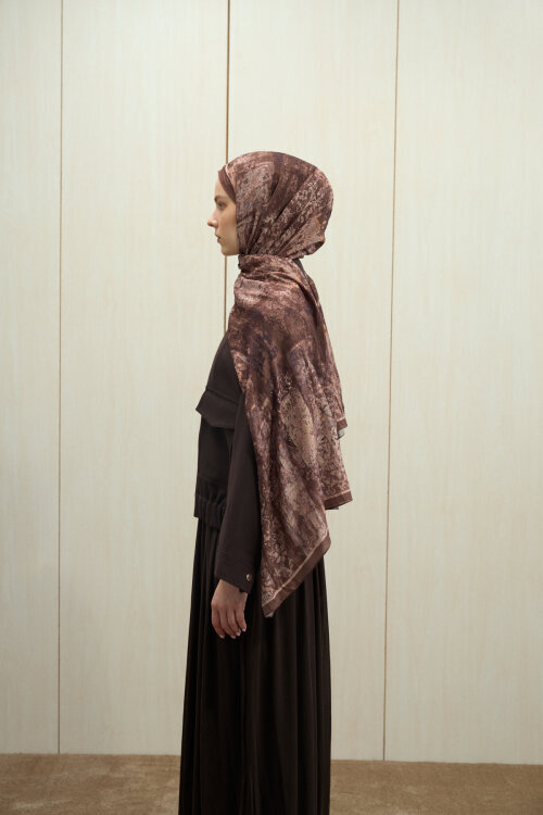 Mahzel Kraş Şal - Mocha - Camellia Scarfs (1)