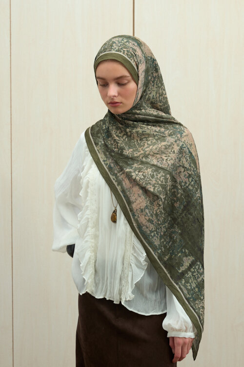 Mahzel Kraş Şal - Yeşil 