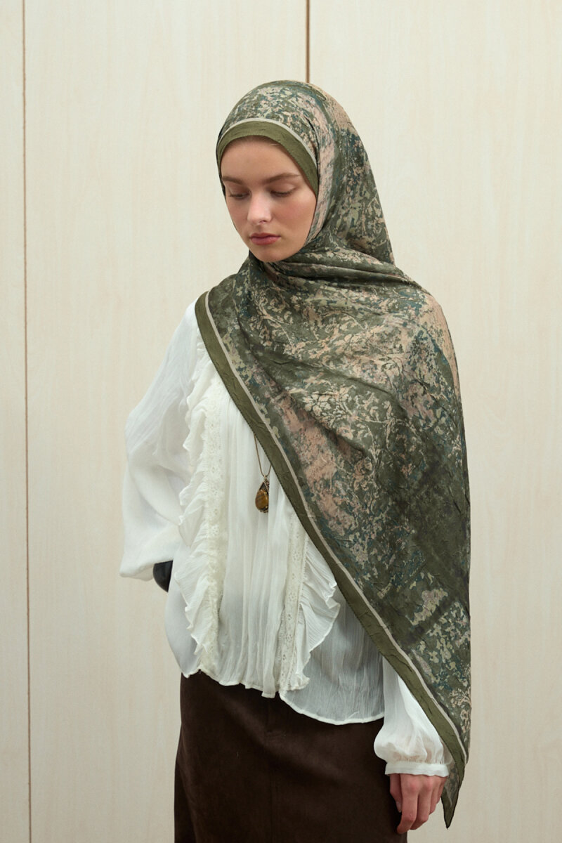 Mahzel Kraş Şal - Yeşil - 1