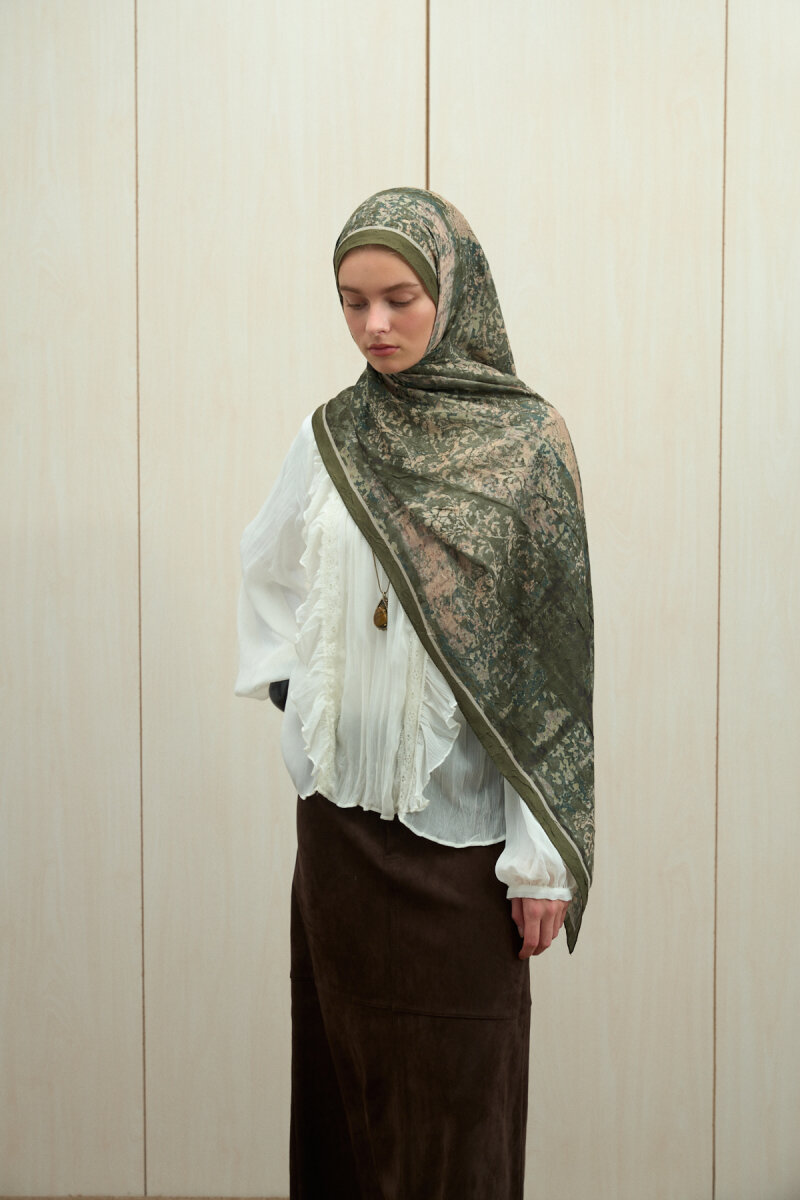 Mahzel Kraş Şal - Yeşil - 3