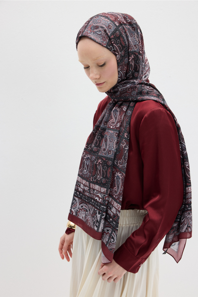 Marly Soft Şal - Bordo - 3