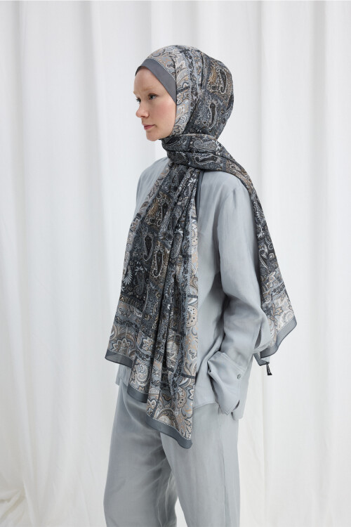 Marly Soft Şal - Gri - Camellia Scarfs (1)