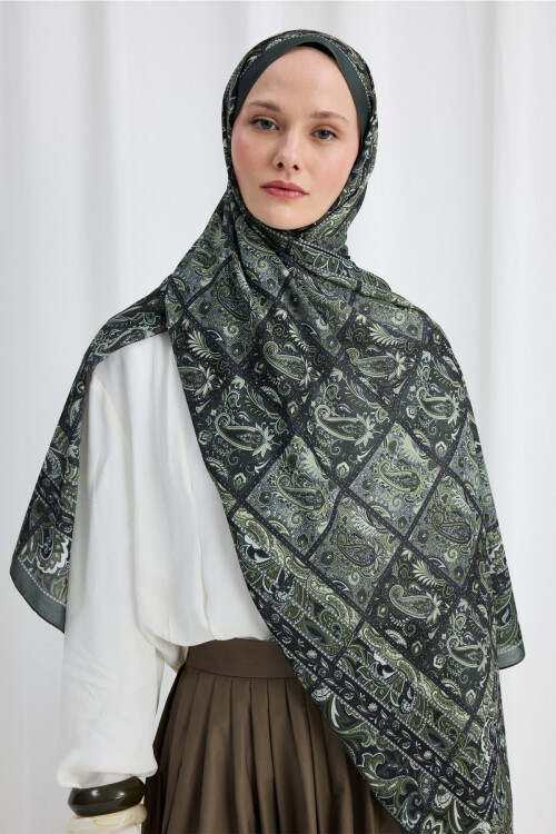 Marly Soft Şal - Koyu Yeşil - Camellia Scarfs (1)