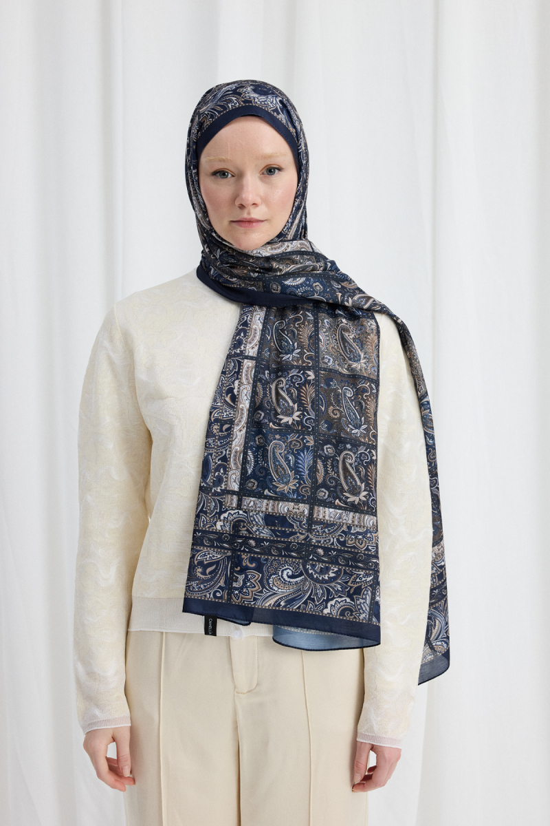 Marly Soft Şal - Lacivert - 1