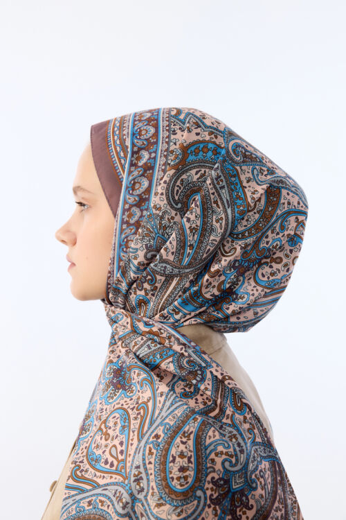 Marrakech Desen Şal - Acı Kahve - Camellia Scarfs