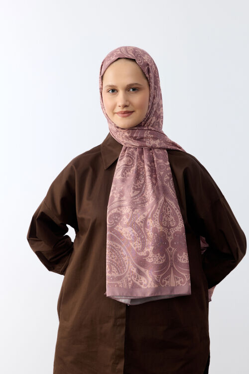 Marrakech Desen Şal - Gül Pembe - Camellia Scarfs (1)