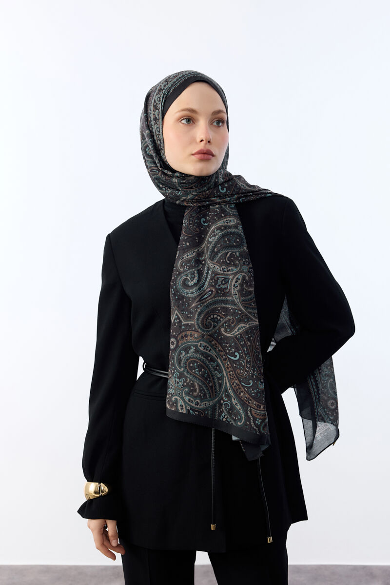 Marrakech Desen Şal - Kahve - 2