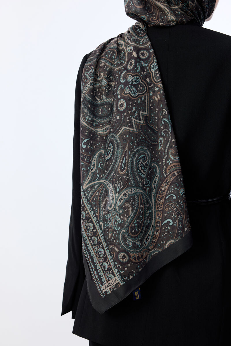 Marrakech Desen Şal - Kahve - 4