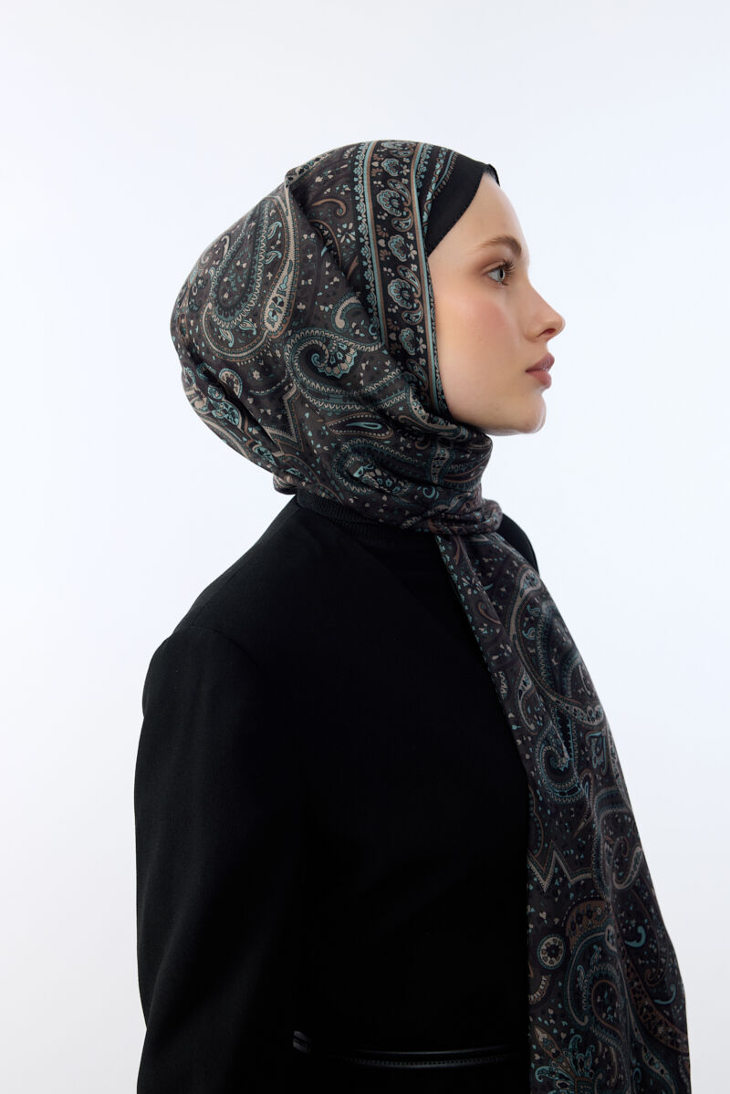 Marrakech Desen Şal - Kahve - 1